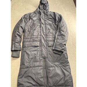 Arena Team Line Puffer Parka Jacket Hooded Long Black Water Instinct Large